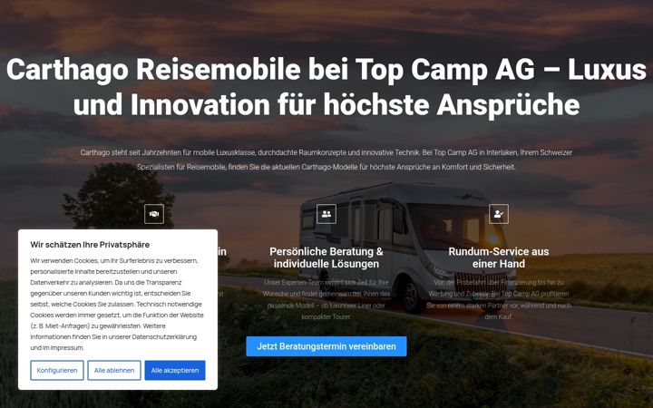Screenshot of carthago-reisemobil.ch