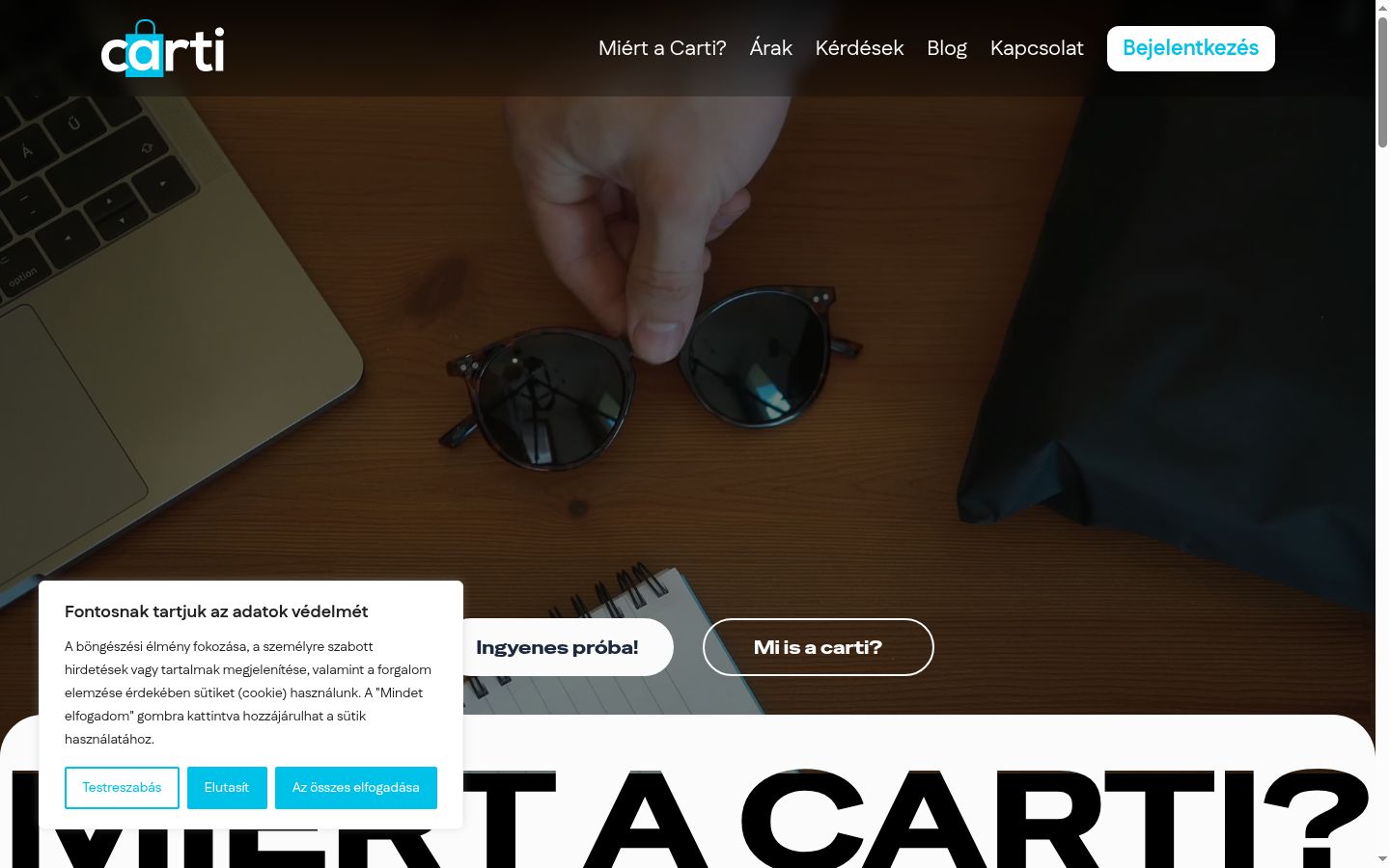 Screenshot of the consent banner shown before any interaction