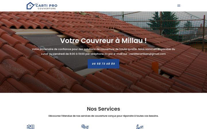 Screenshot of cartiprocouverture.fr