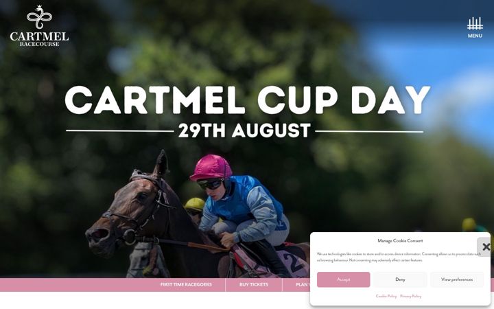 Screenshot of cartmel-racecourse.co.uk