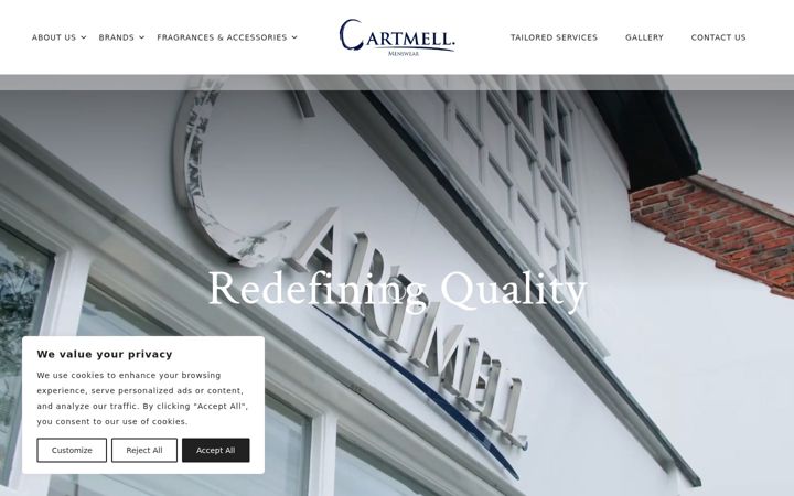 Screenshot of cartmellmenswear.co.uk