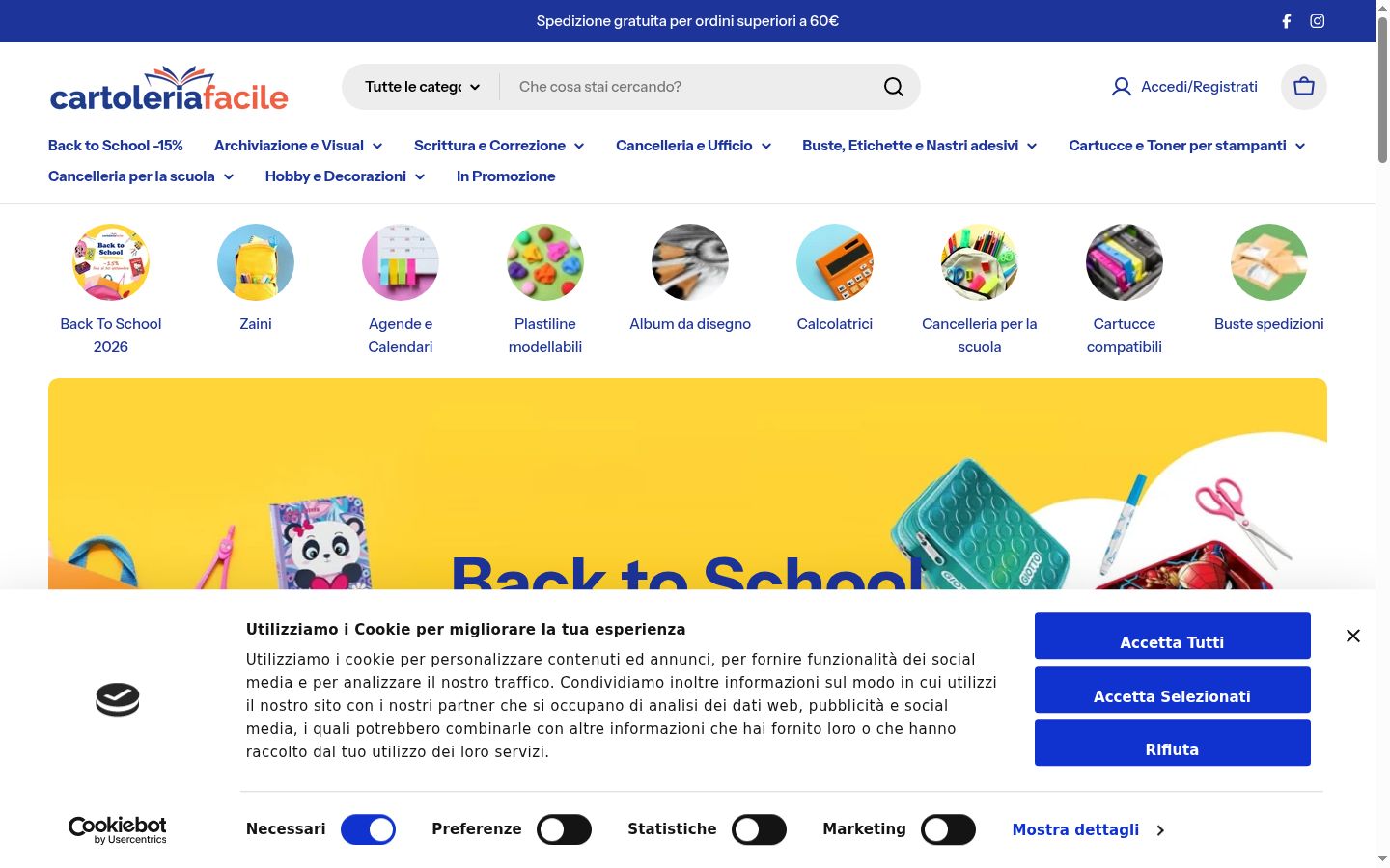 Screenshot tal-banner tal-kunsens muri qabel kwalunkwe interazzjoni