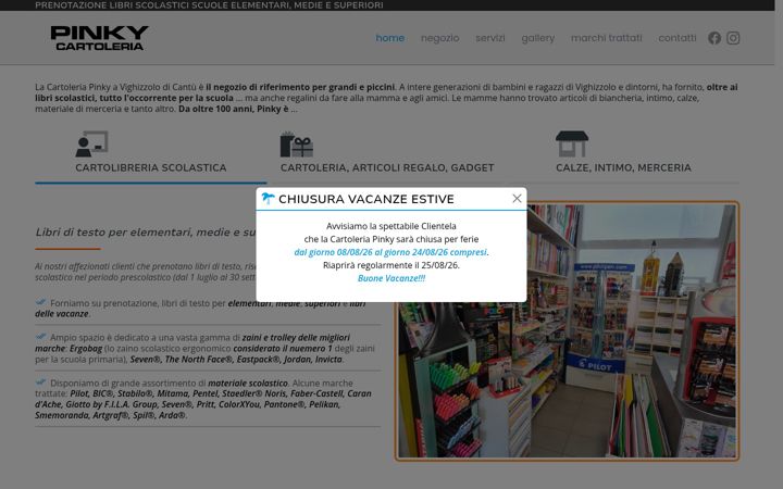 Screenshot of cartoleriapinky.it