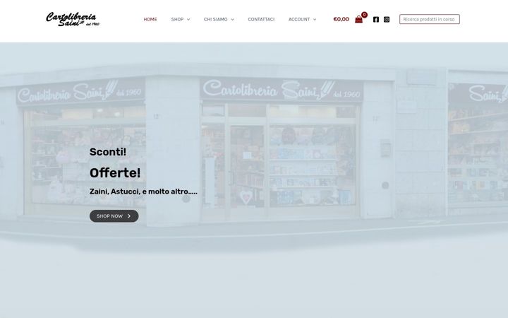 Screenshot of cartolibreriasaini.com