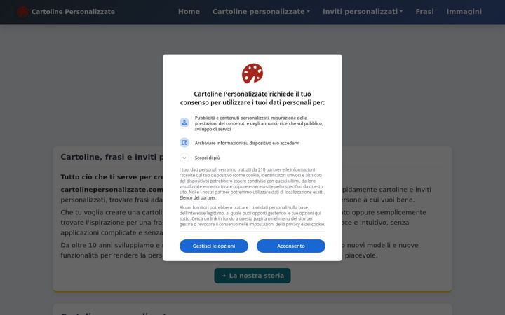Screenshot of cartolinepersonalizzate.com