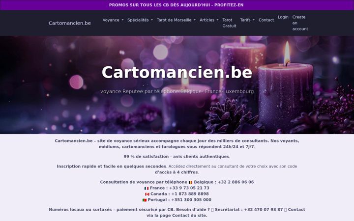 Screenshot of cartomancien.eu