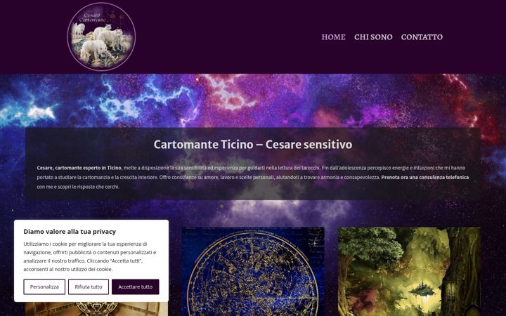 Screenshot of cartomantecesare.ch