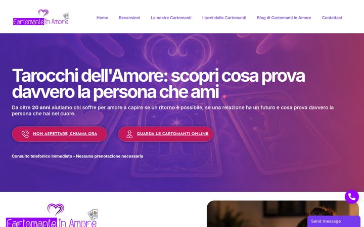 Ekrano kopija cartomanteinamore.it