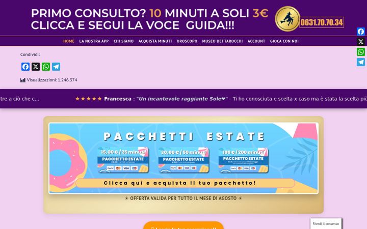 Screenshot of cartomantieuropei.com