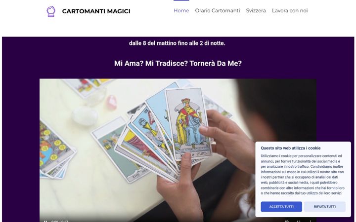 Posnetek zaslona cartomantimagici.com