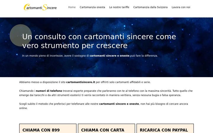 Screenshot of cartomantisincere.it