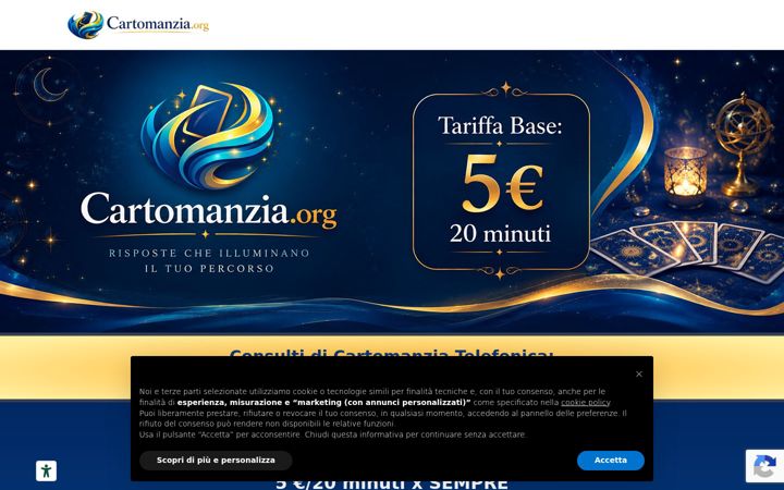 Posnetek zaslona cartomanzia.org