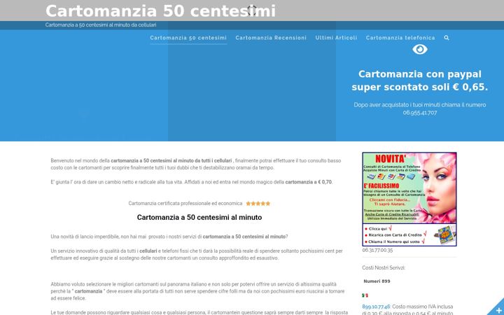 Ekrano kopija cartomanzia50cent.it