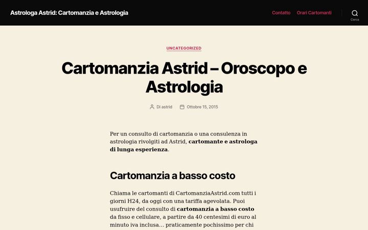 Screenshot of cartomanziaastrid.com