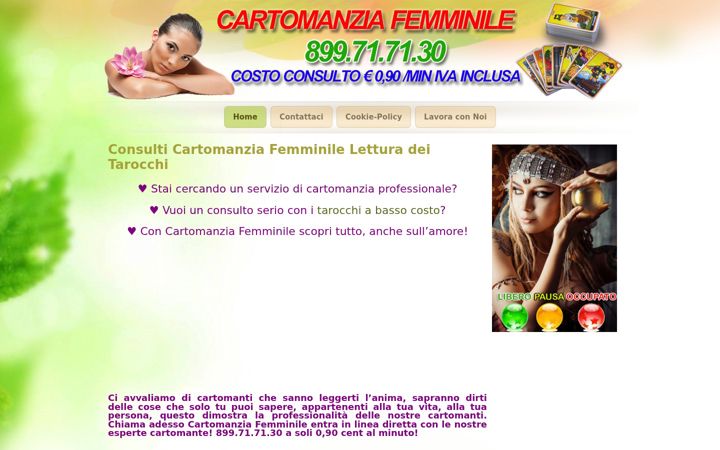 Ekrano kopija cartomanziafemminile.it