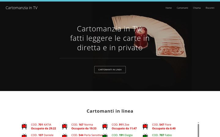 Screenshot of cartomanziaintv.it