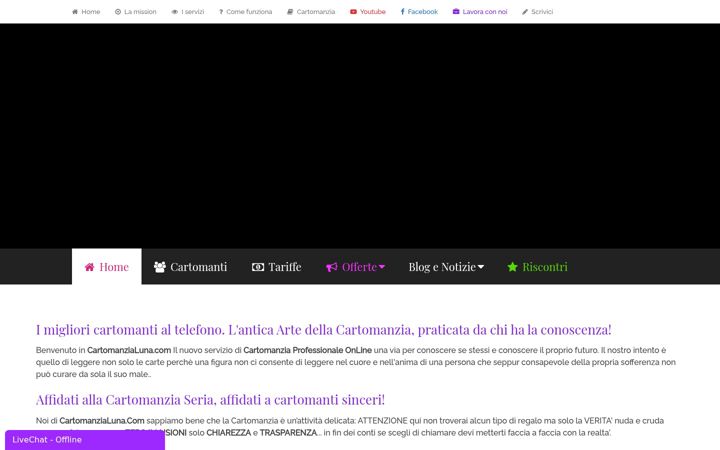 Screenshot of cartomanzialuna.com