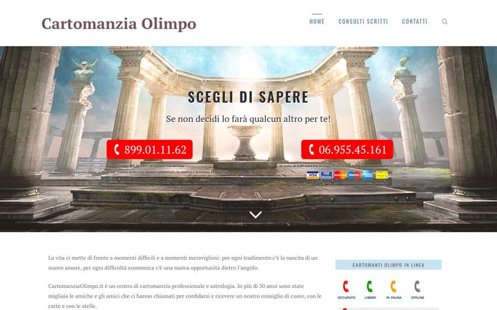 Screenshot of cartomanziaolimpo.it