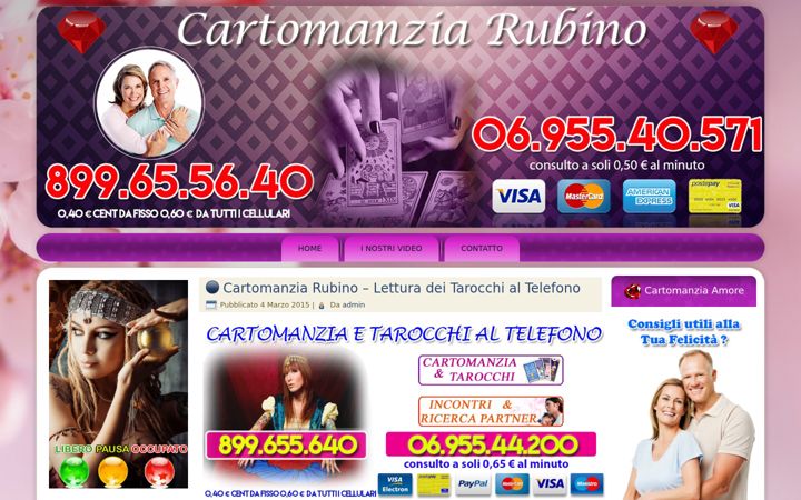 Screenshot of cartomanziarubino.com