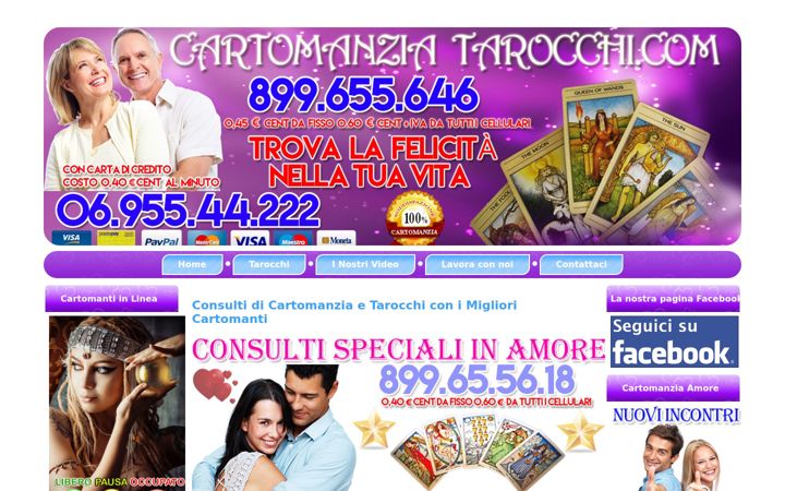 Screenshot of cartomanziatarocchi.com