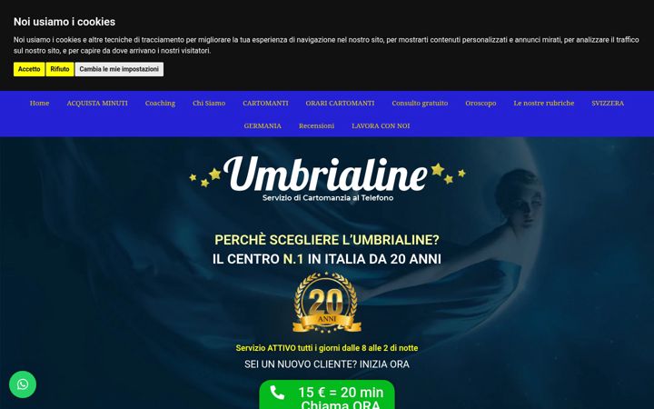 Screenshot of cartomanziaumbrialine.com