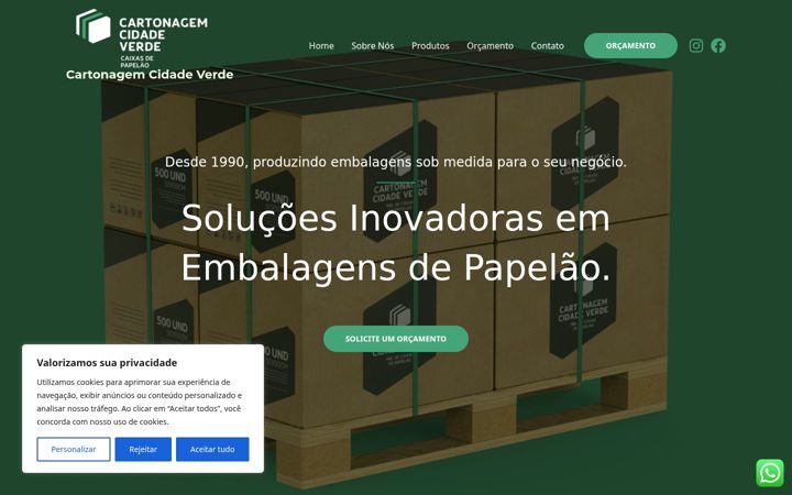 Screenshot of cartonagemcidadeverde.com.br