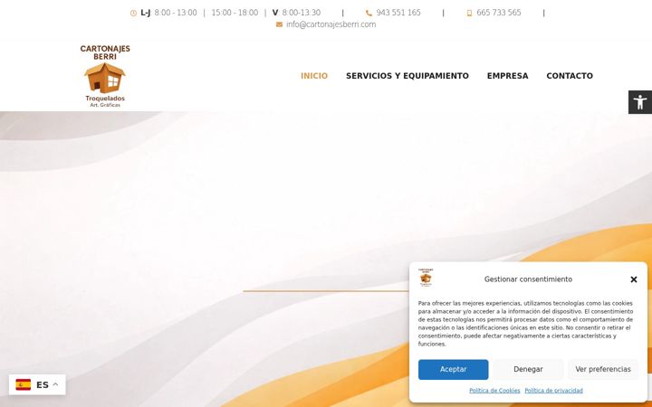 Screenshot of cartonajesberri.com