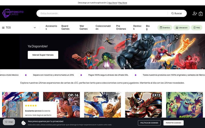 Screenshot of cartoncitocards.com