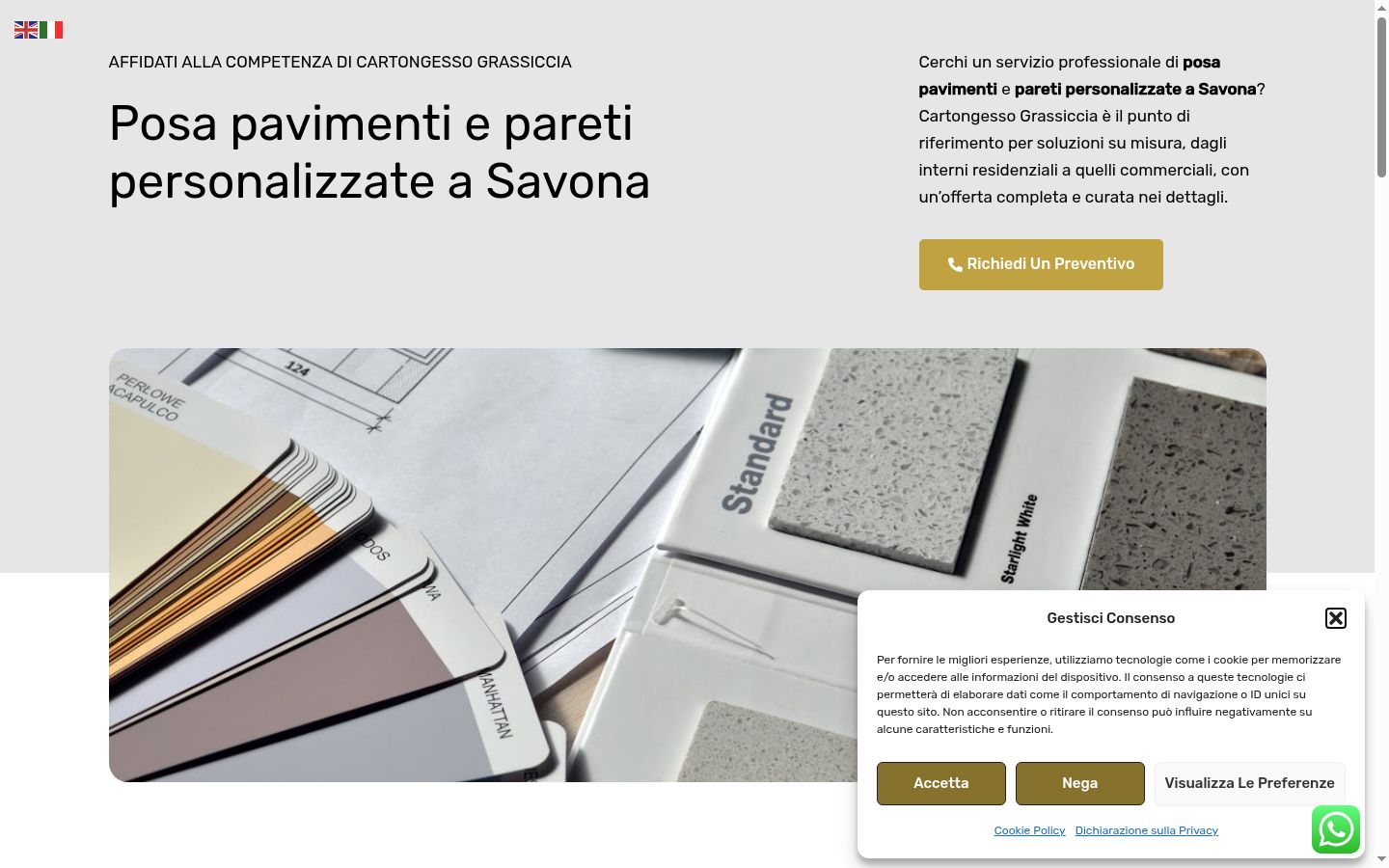 Posnetek zaslona pasice za privolitev, prikazane pred kakršno koli interakcijo