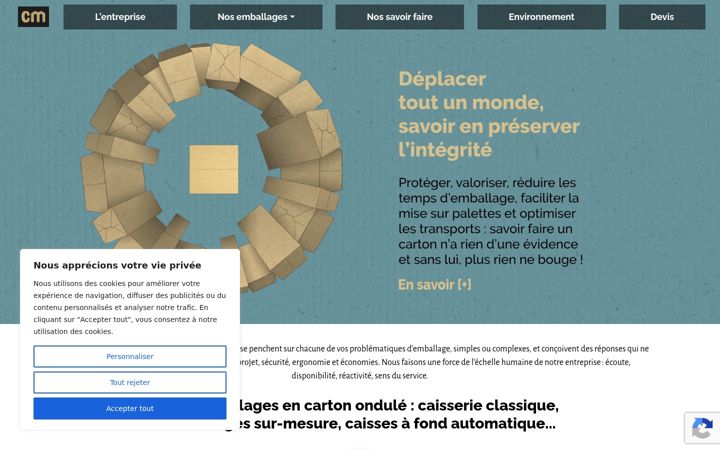 Screenshot of cartonnagesdumaine.fr