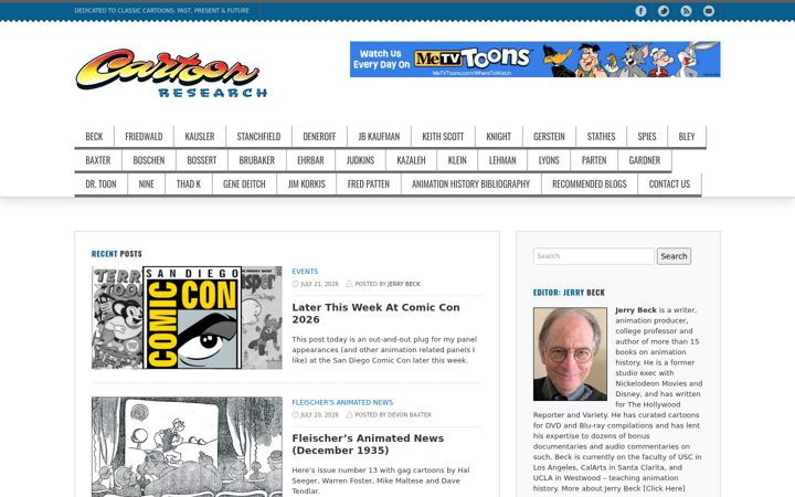 Screenshot of cartoonresearch.com