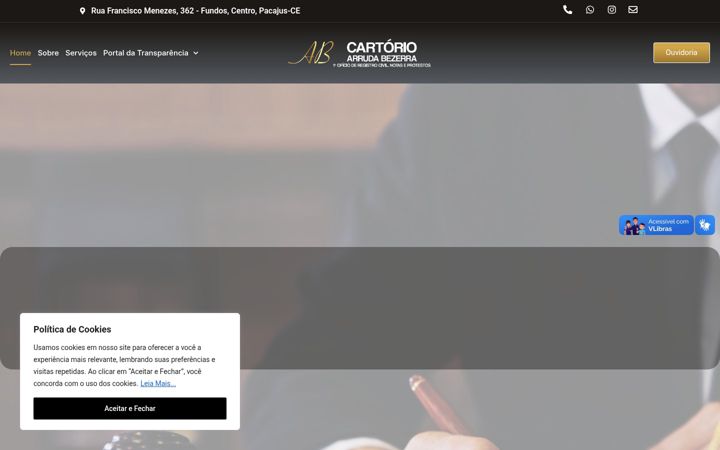 Képernyőkép: cartorioarrudabezerra.com.br