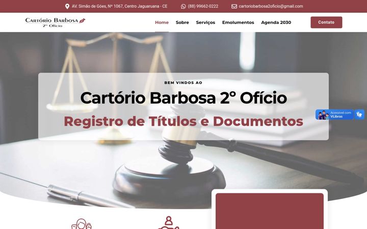 Screenshot of cartoriobarbosa.com.br