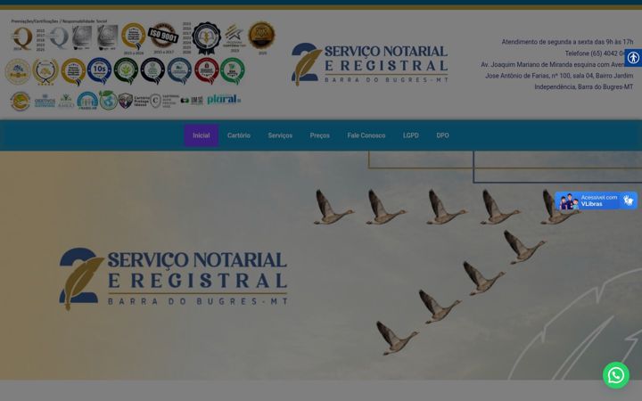 Screenshot of cartoriobarradobugres.com.br