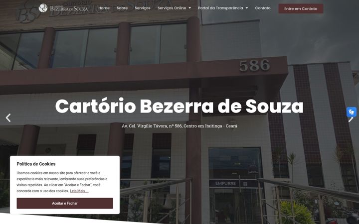 Screenshot of cartoriobezerradesouza.com.br