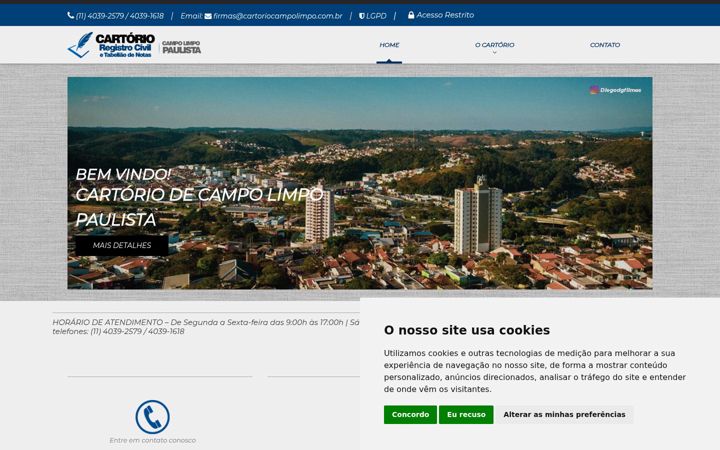 Zrzut ekranu cartoriocampolimpo.com.br