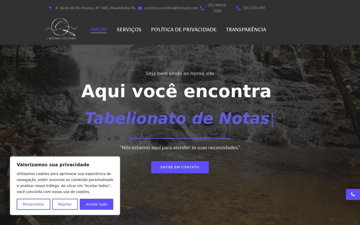 Screenshot of cartoriocoutinho.com