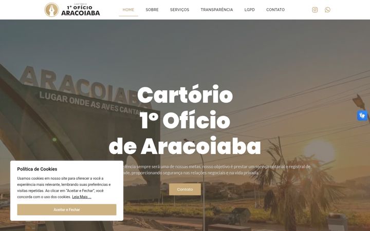 Screenshot of cartoriodearacoiaba.com.br