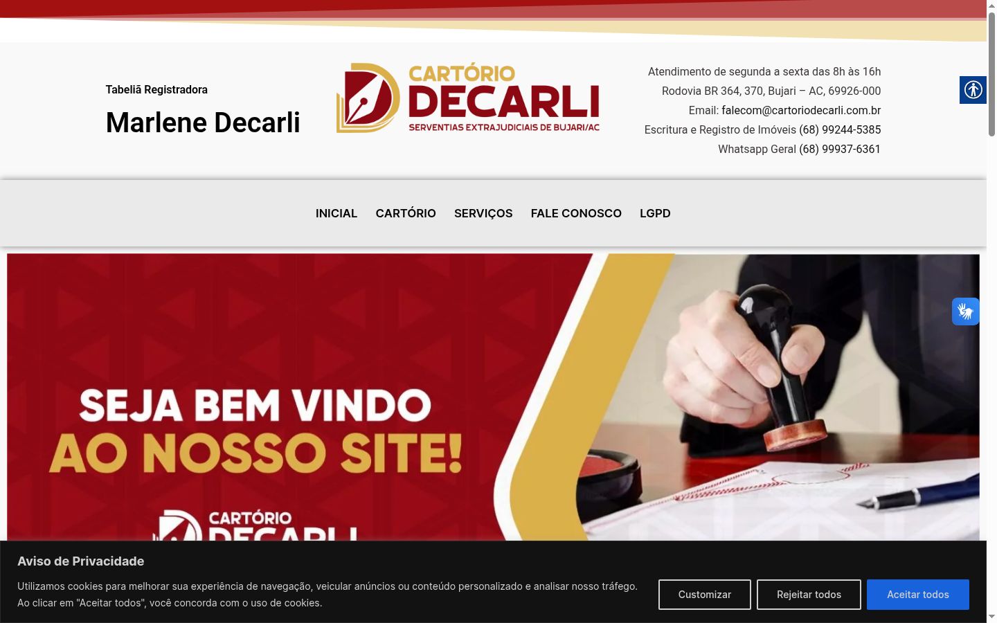 Screenshot of the consent banner shown before any interaction