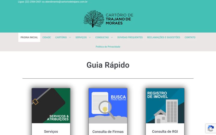 Captură de ecran a cartoriodetrajano.com.br