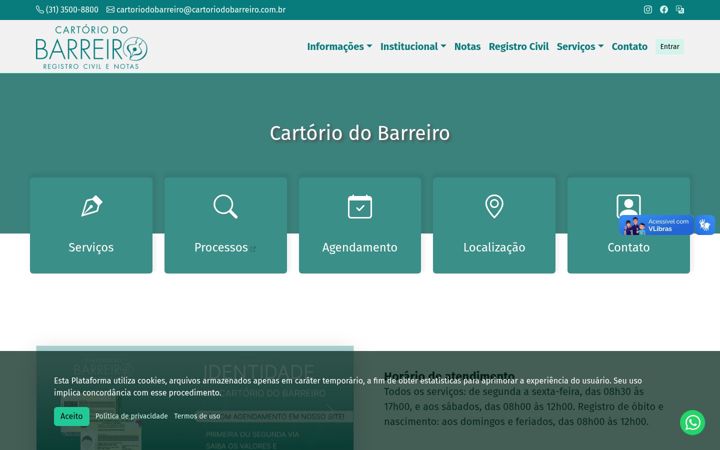 Zrzut ekranu cartoriodobarreiro.com.br