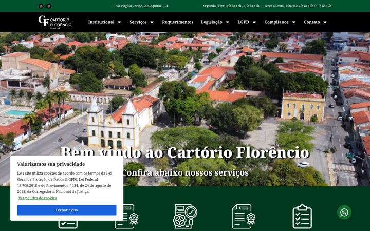 Captură de ecran a cartorioflorencio.com.br