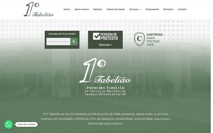 Screenshot of cartoriojau.com.br