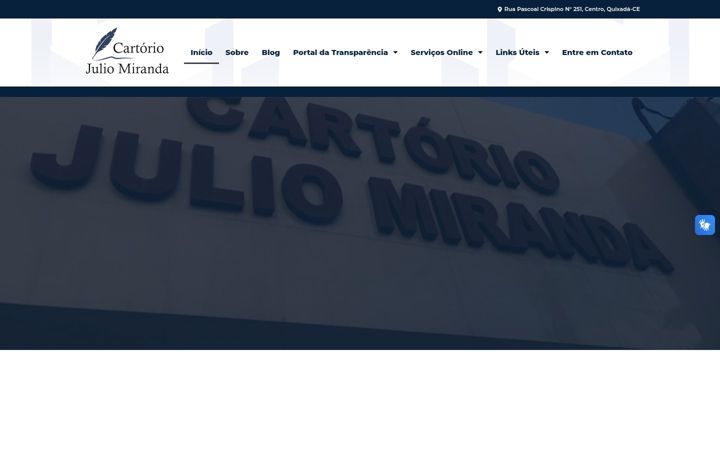 Captură de ecran a cartoriojuliomiranda.com.br