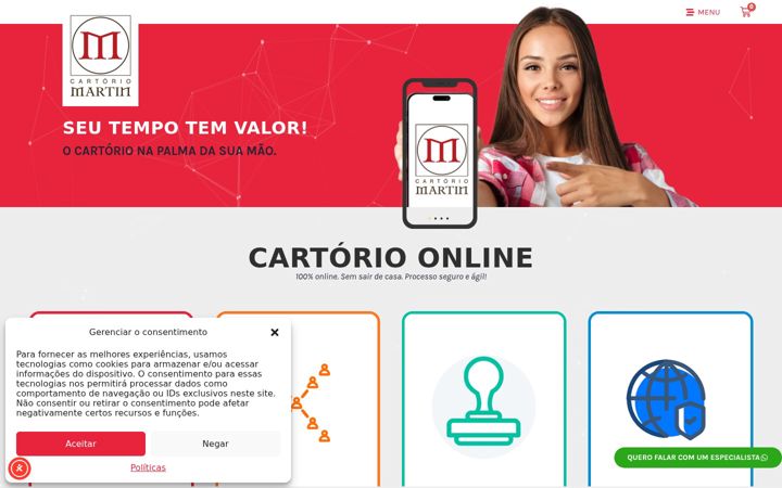 Skjámynd af cartoriomartin.com.br