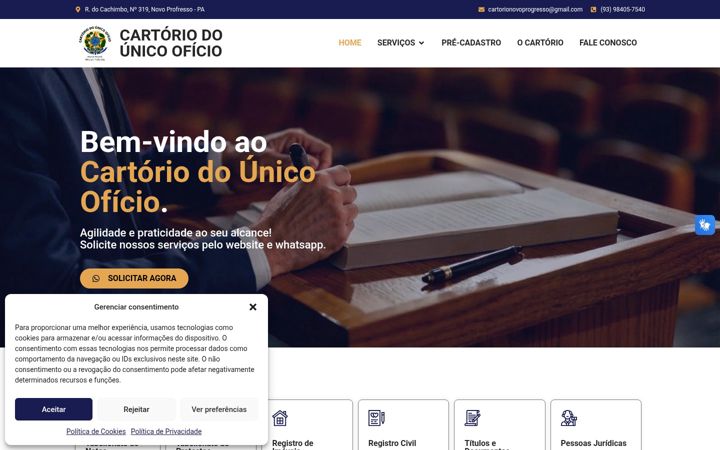 Screenshot of cartorionovoprogresso.com.br