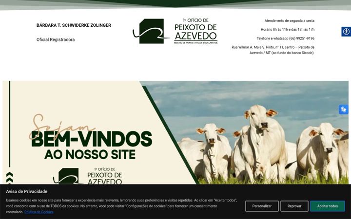 Skjámynd af cartoriopeixotodeazevedo.com.br