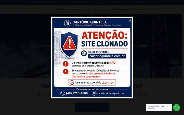 Screenshot of cartorioquintela.com.br