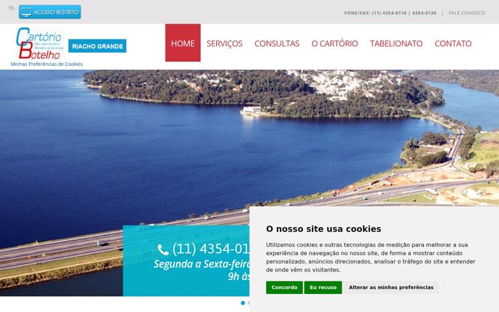 Screenshot of cartorioriachogrande.com.br