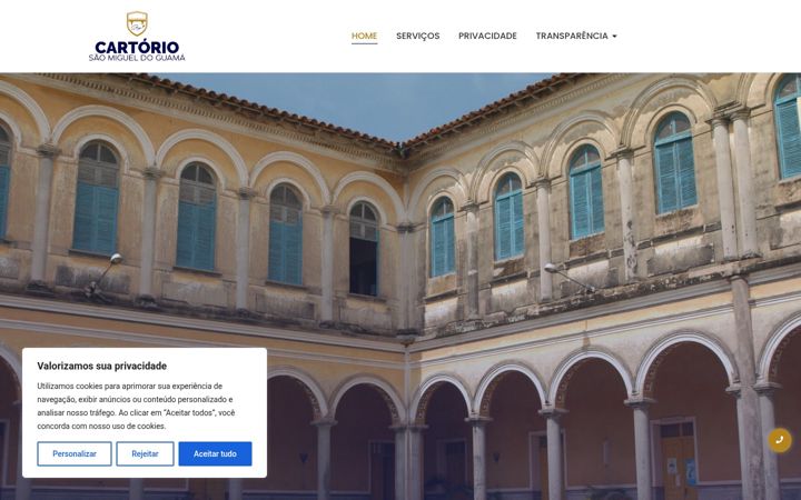 Screenshot of cartoriosmg.com.br